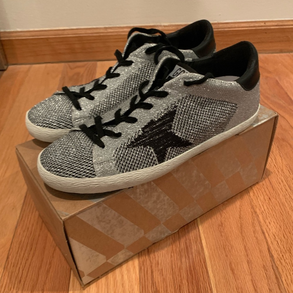 Golden Goose superstar silver-black sneaker sz 40